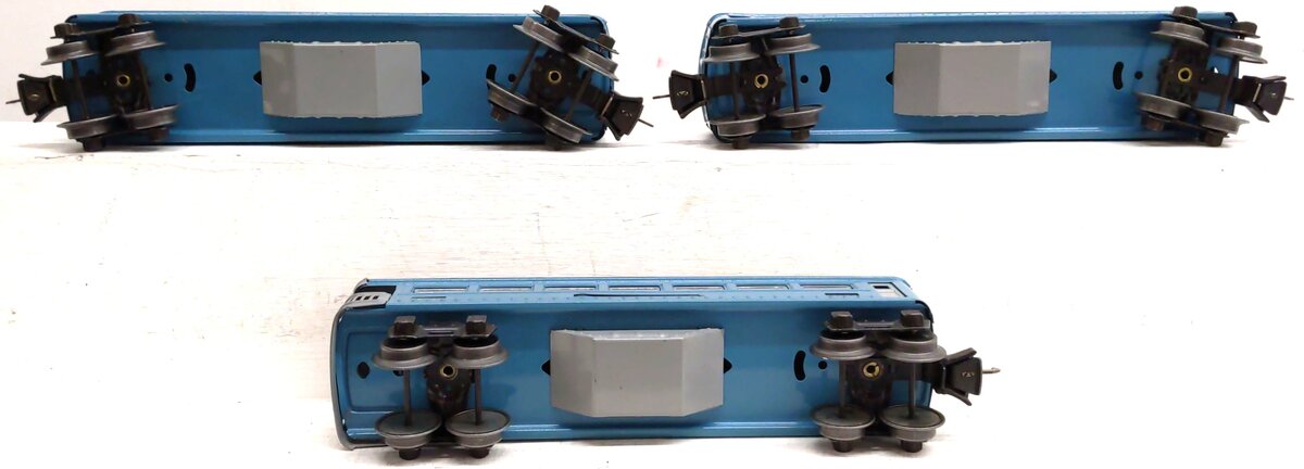 Lionel Vintage O Prewar Blue/Gray Tinplate Passenger Cars: 1630, 1631 [3] VG