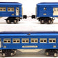 Lionel Vintage O Gauge Prewar Blue Tinplate Passenger Cars: 2613, 2614, 2615 [3] VG