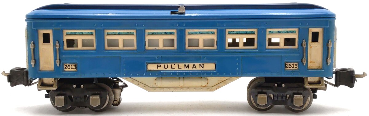 Lionel 2613 Vintage O Prewar Blue Comet Two-Tone Blue Tinplate Pullman Car VG