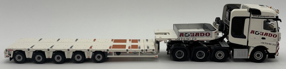 WSI 01-2439 1:50 Gruas Aguado MB Arocs MP4 Big Space SLT 8x4 w/Low Loader 5-Axle LN/Box