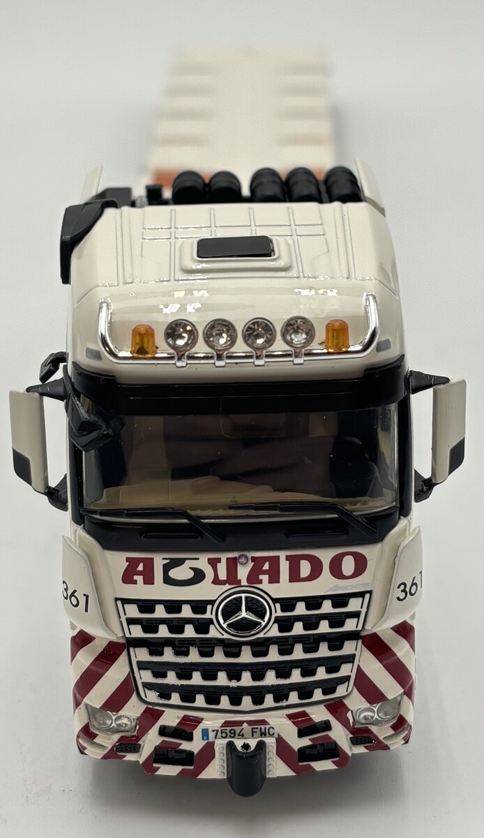 WSI 01-2439 1:50 Gruas Aguado MB Arocs MP4 Big Space SLT 8x4 w/Low Loader 5-Axle LN/Box