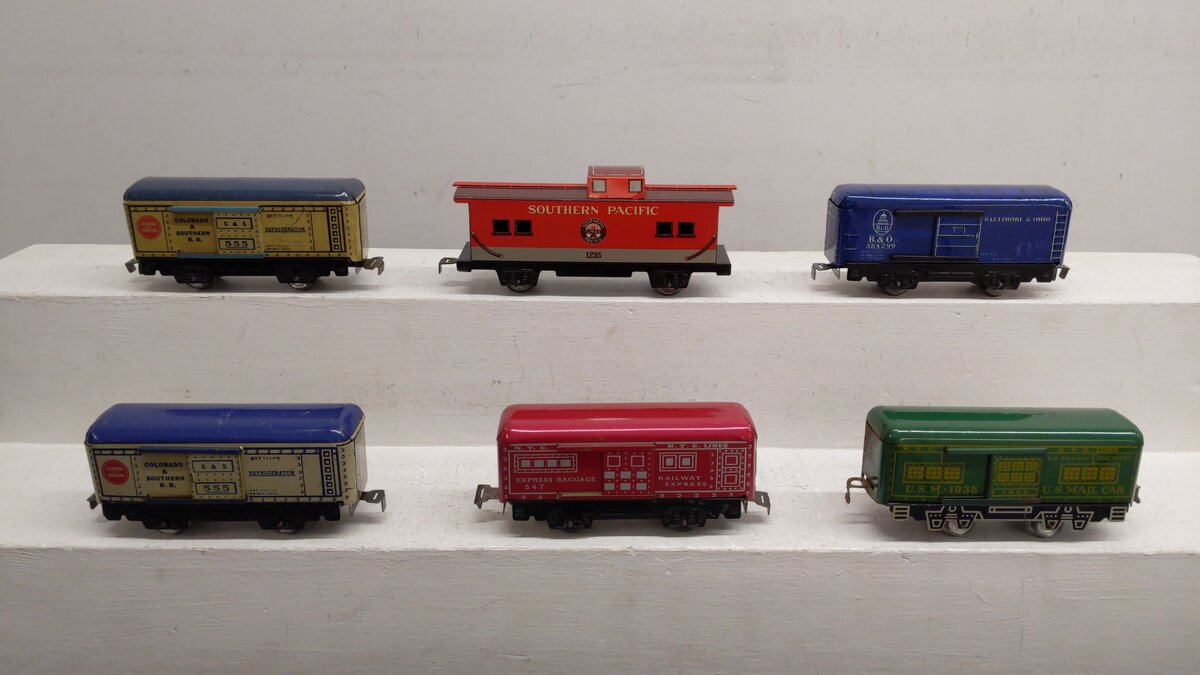 Marx O Vintage Tinplate Freight Cars 1235, 555, 547, 1935, 384299 [6]