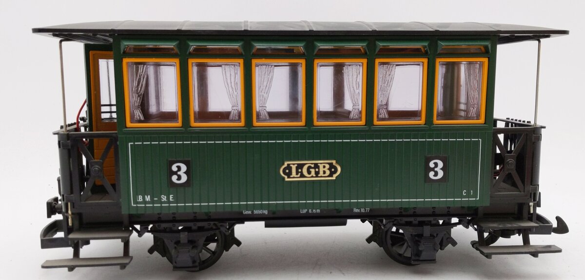 LGB 3040 G Scale LGB 3rd Class Green Coach Car #3 LN/Box