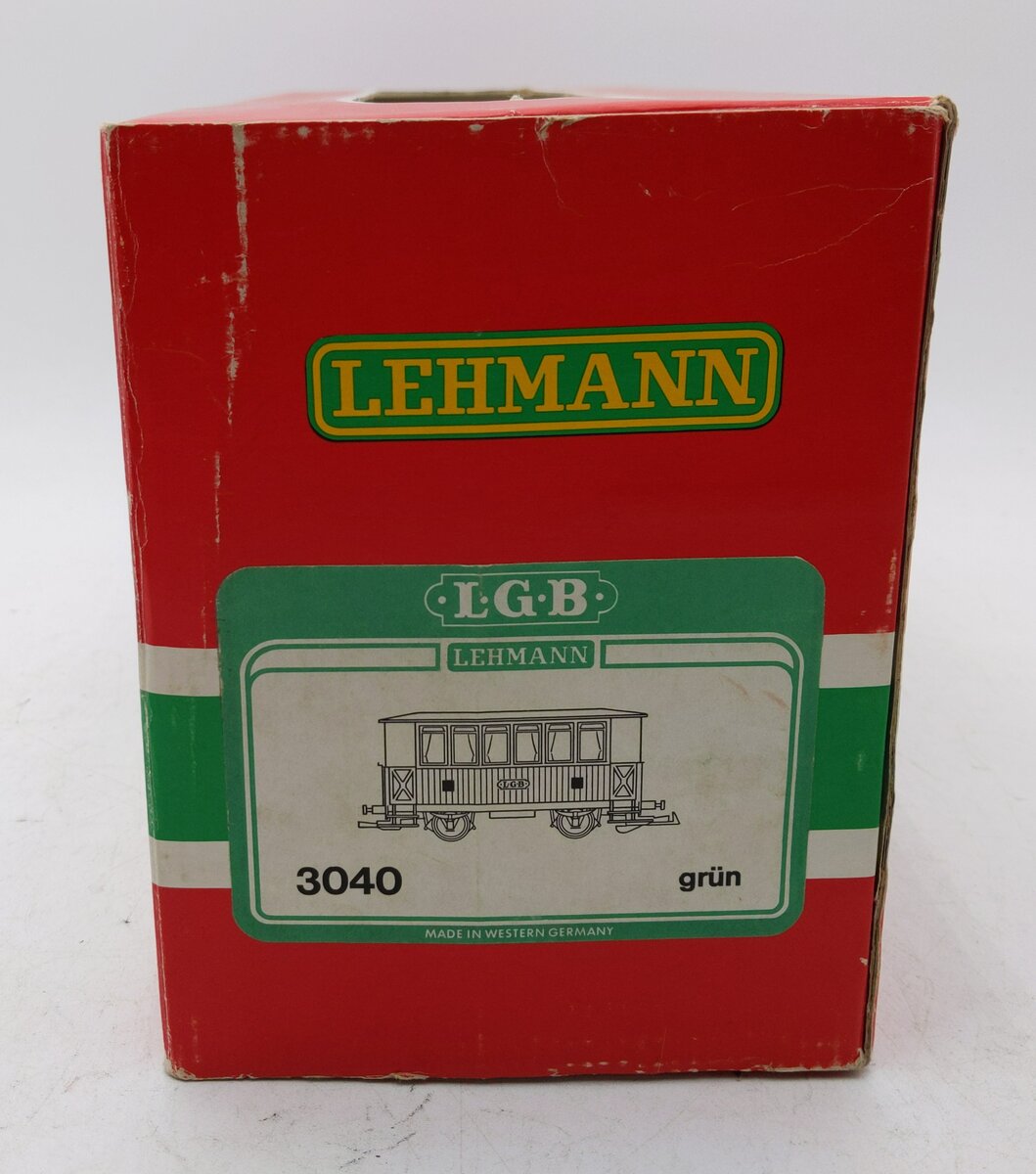 LGB 3040 G Scale LGB 3rd Class Green Coach Car #3 LN/Box
