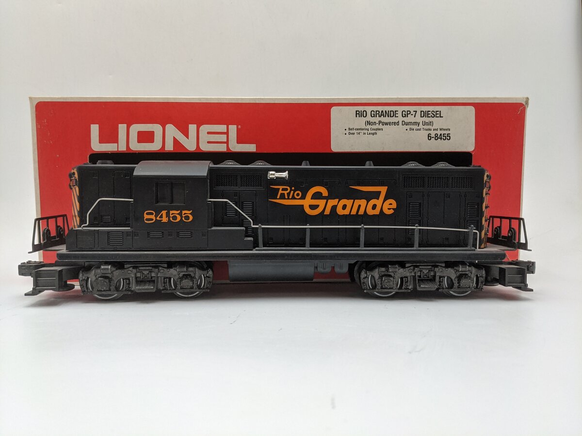Lionel 6-8455 O Gauge Rio Grande GP-7 Dummy Diesel Locomotive #8455 VG/Box
