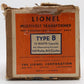 Lionel B Vintage O Prewar 75-Watt Multivolt Transformer VG/Box
