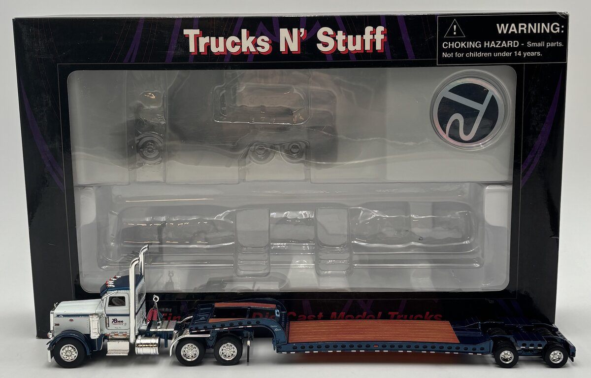 Trucks N' Stuff 090090 1:53 TNS Renn Peterbilt 388 Day Cab w/Rackley Lowboy LN/Box