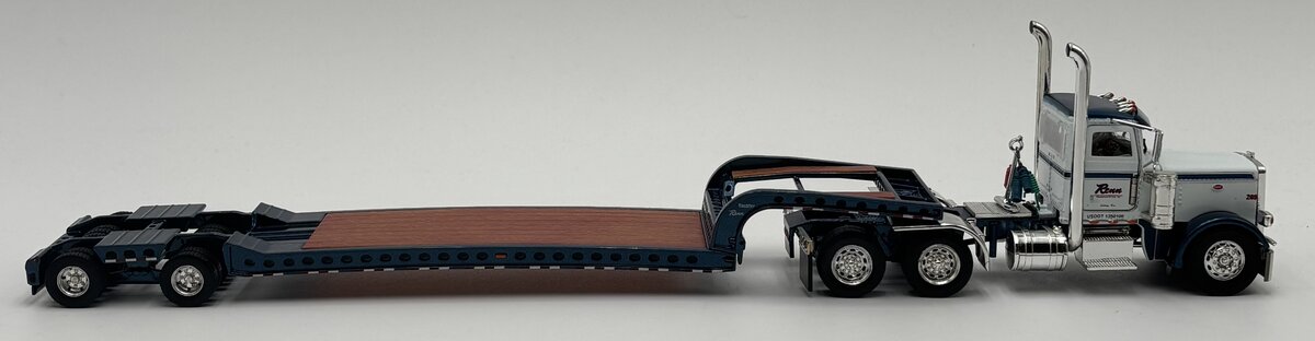 Trucks N' Stuff 090090 1:53 TNS Renn Peterbilt 388 Day Cab w/Rackley Lowboy LN/Box