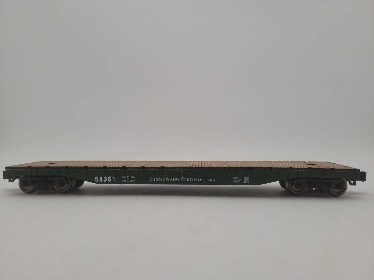 Menards 279-3057 O CNW Long Flatcar #54361 EX