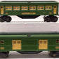 Lionel Vintage O Prewar Two-Tone Green Tinplate Passenger Cars: 2615, 1613 [2] VG