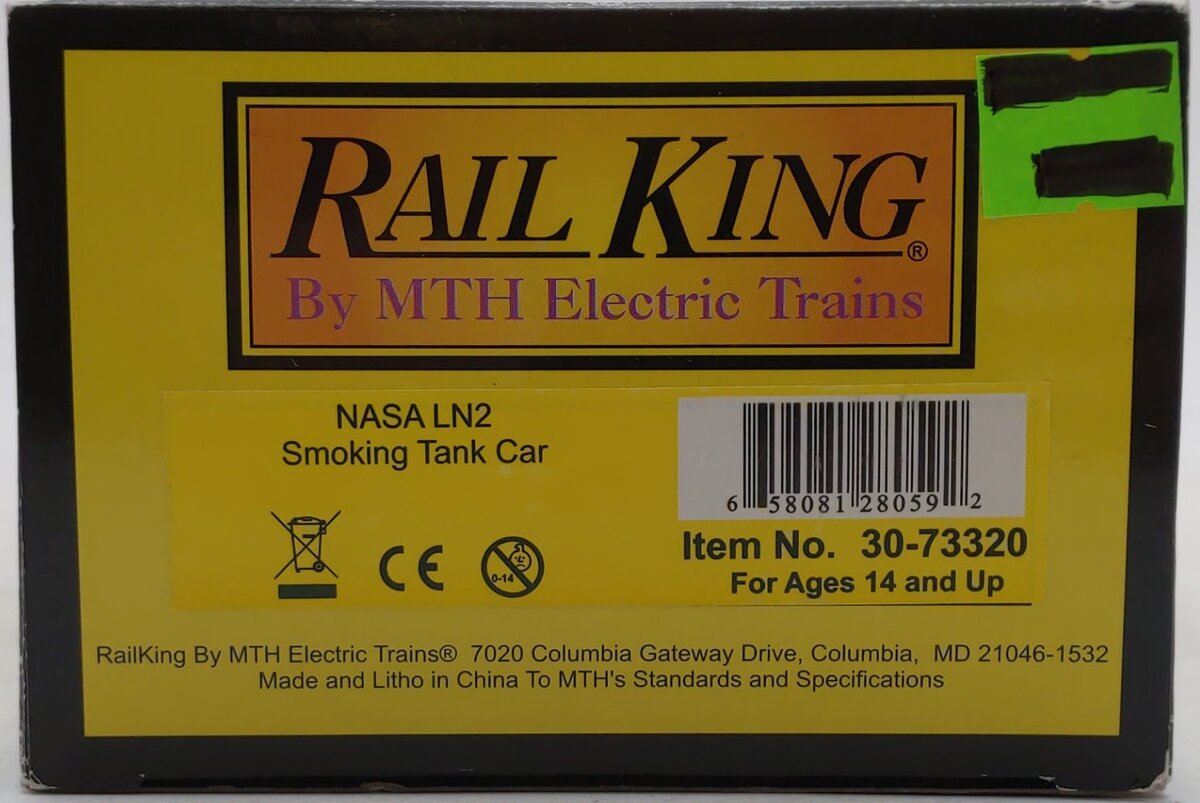MTH 30-73320 Nasa LN2 Smoking Tank Car EX/Box