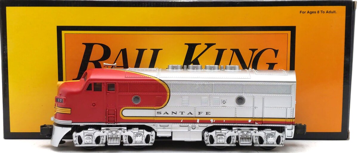 MTH 30-2137 O Gauge Santa Fe EMD F3 Non-Powered Diesel Locomotive #17 EX/Box