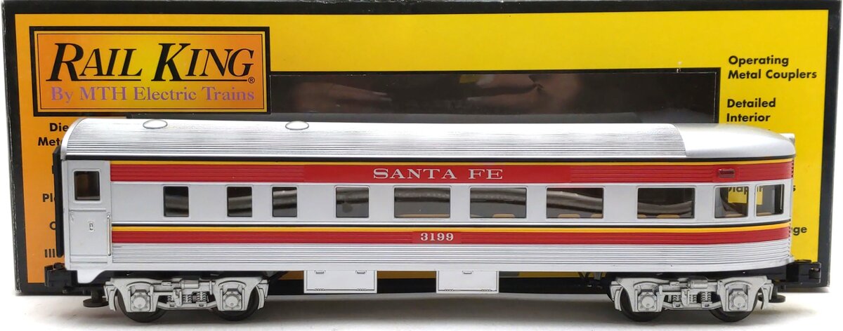 MTH 30-6103S-3 O Gauge Santa Fe Observation Car #3199 LN/Box