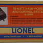 Lionel 6-12885 O Gauge 40W 3-Amp Power and Control System LN/Box