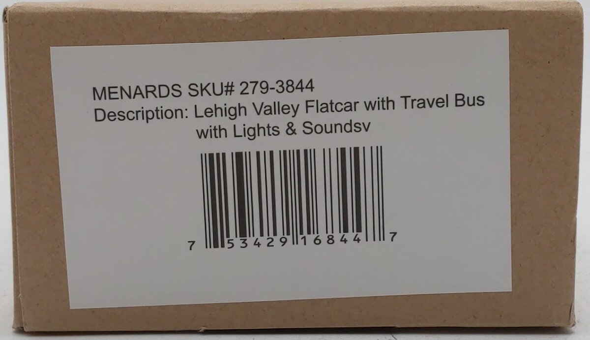 Menards 279-3844 O Lehigh Valley Flatcar w/Fire Truck #7915 EX/Box