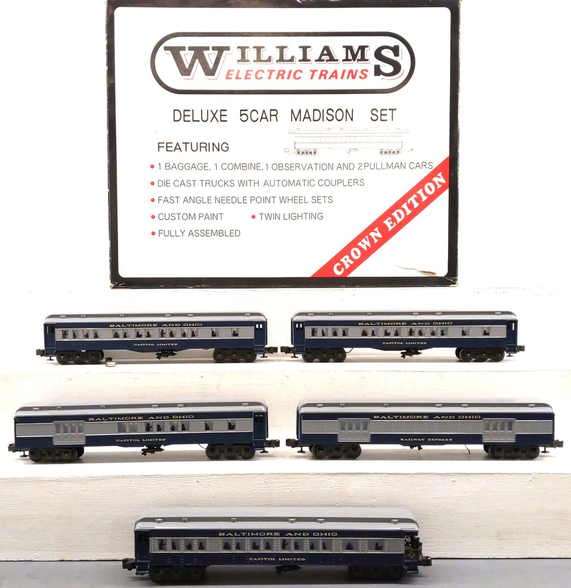 Williams 2507 Baltimore & Ohio 5-Car Passenger Set EX/Box