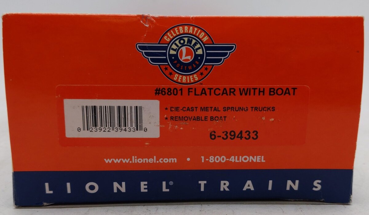 Lionel 6-39433 #6801 Flatcar with Boat LN/Box