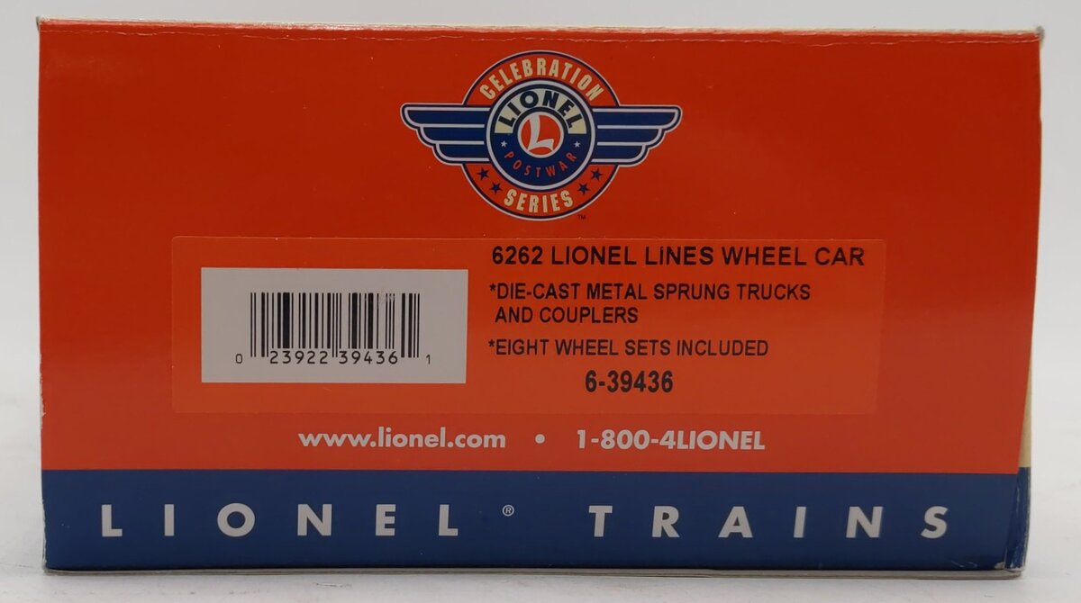 Lionel 6-39436 PWC Lionel Lines Wheel Car #6262 NIB