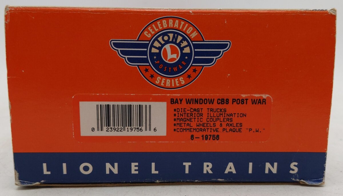 Lionel 6-19756 O Gauge PWC Lionel Lines Bay Window Caboose EX/Box