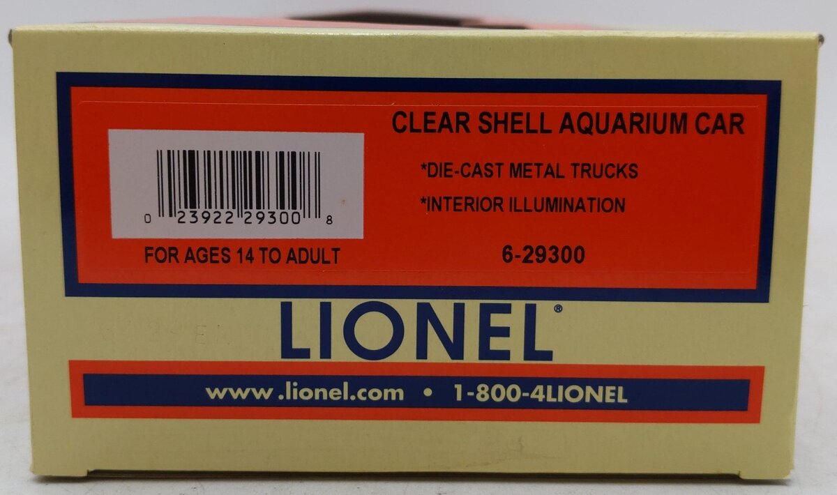 Lionel 6-29300 O Gauge 75th Anniversary Clear Shell Aquarium Car #3435 LN/Box