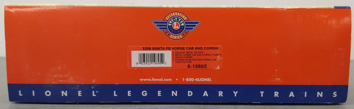 Lionel 6-19895 O Gauge PWC 3356 Santa Fe Operating Horse Car & Corral EX/Box