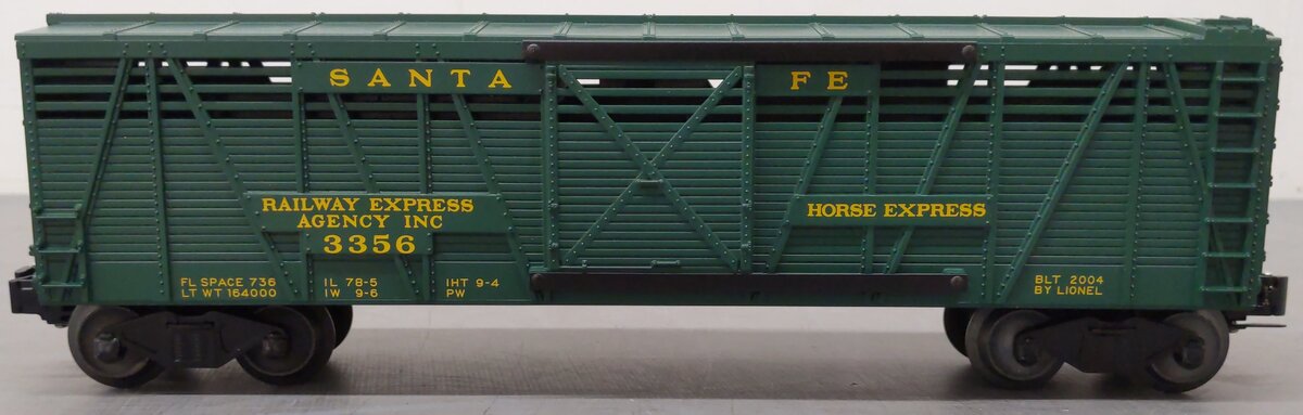 Lionel 6-19895 O Gauge PWC 3356 Santa Fe Operating Horse Car & Corral EX/Box