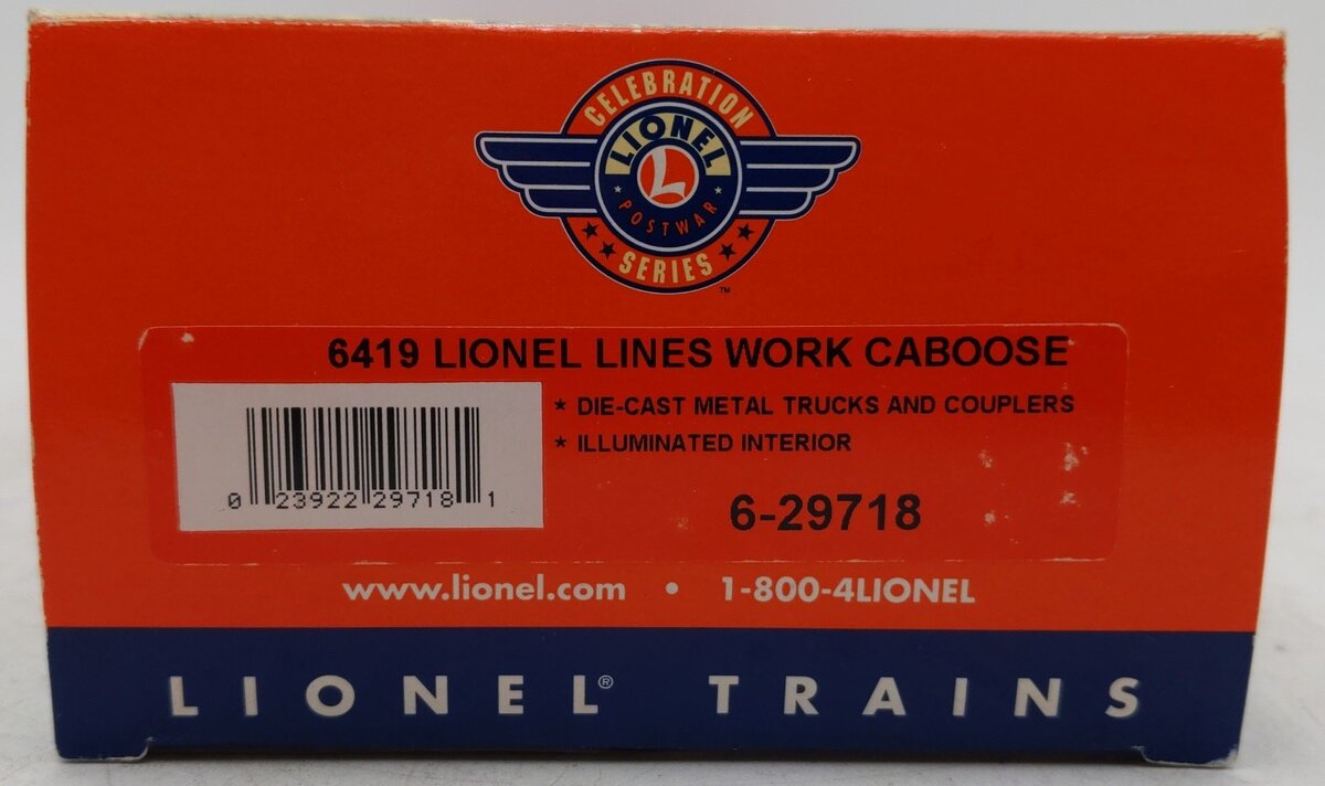 Lionel 6-29718 PWC 6419 O Gauge Norfolk and Western Illuminated Caboose #576419 EX/Box