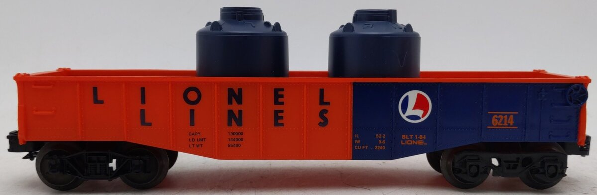 Lionel 6-6214 O Gauge Lionel Lines Gondola w/Canisters EX/Box