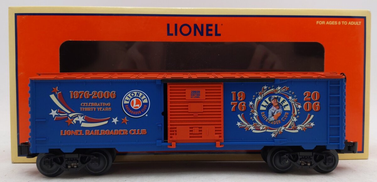 Lionel 6-29939 O Gauge 2006 Lionel Railroader‘s Club Anniversary Boxcar EX/Box