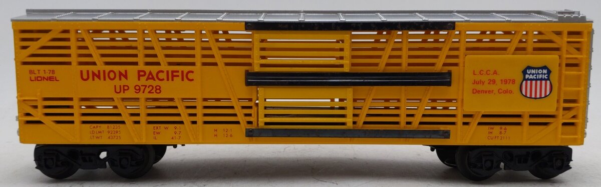 Lionel 6-9728 O Gauge Union Pacific LCCA Bi-level Stock Convention Car #9728 EX/Box