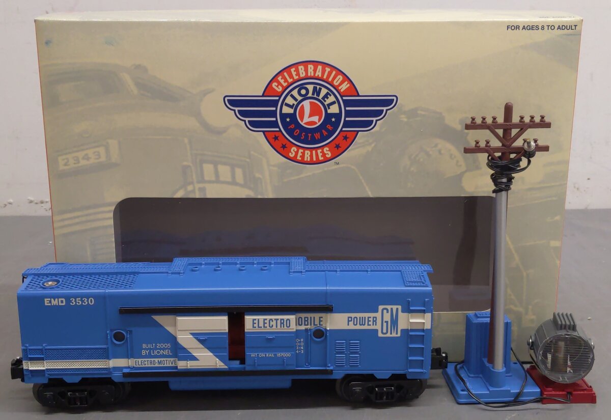 Lionel 6-29826 PWC 3530 O Gauge EMD Generator Car & Light Pole EX/Box