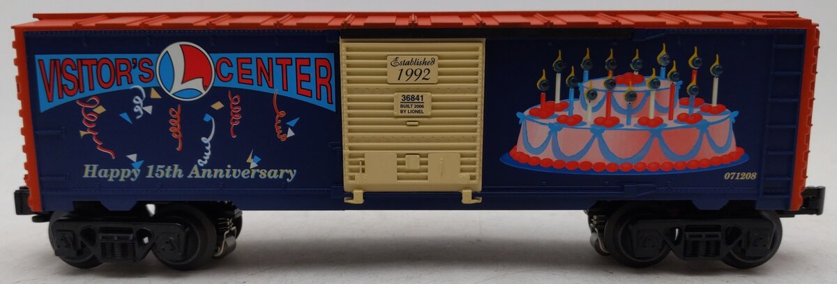 Lionel 6-36841 O Gauge Visitor's Center 15Th Anniversary Lighted Boxcar #071208 EX/Box