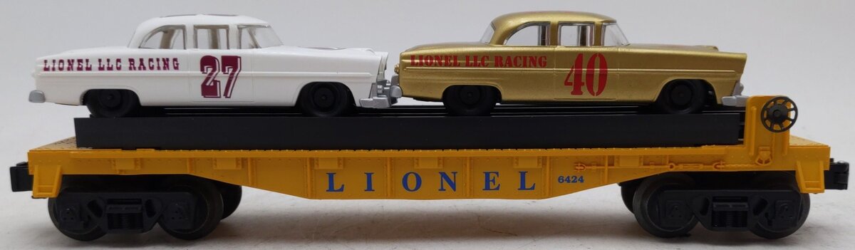 Lionel 6-19423 O Gauge Lionel Circle-L Racing Flatcar with Stock Car Load #6424 EX/Box