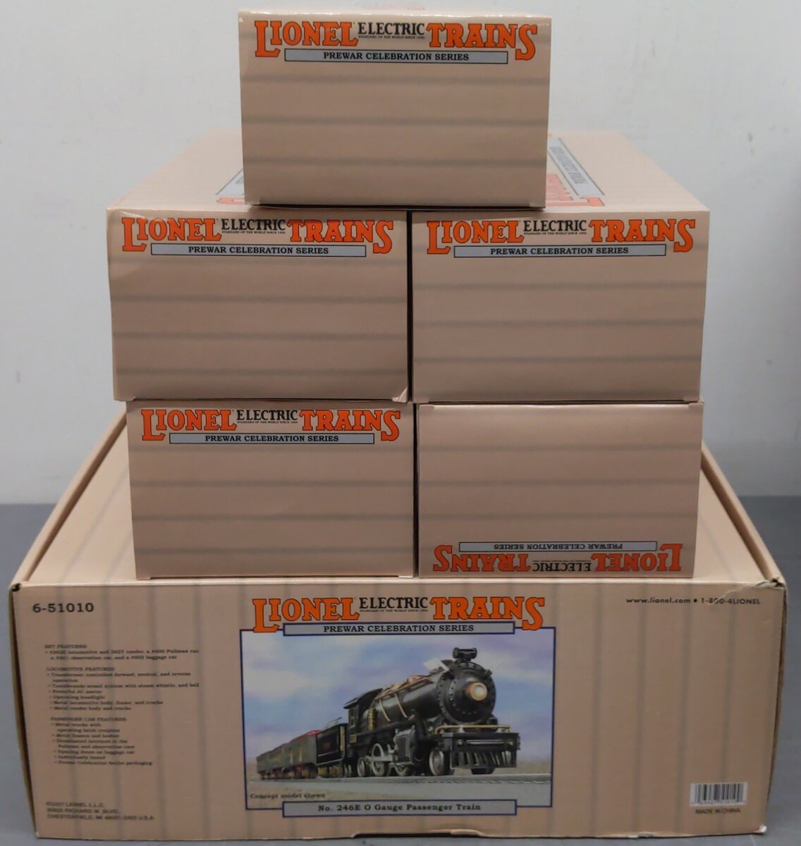 Lionel 6-51010 O Gauge 246E Steam Passenger Train Set EX/Box