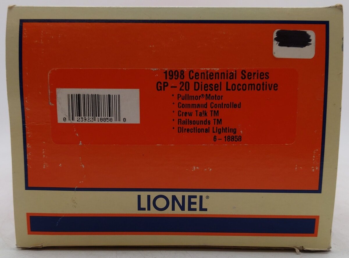 Lionel 6-18858 O Centennial GP20 Diesel Locomotive #1998 EX/Box