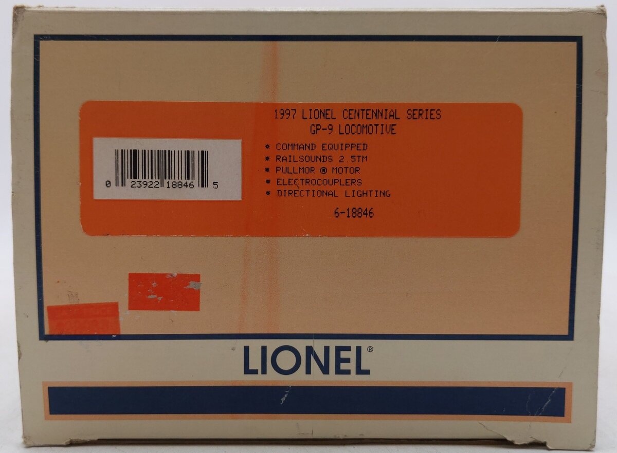 Lionel 6-18846 O Gauge Lionel Centennial GP-9 Diesel Locomotive #1997 EX/Box