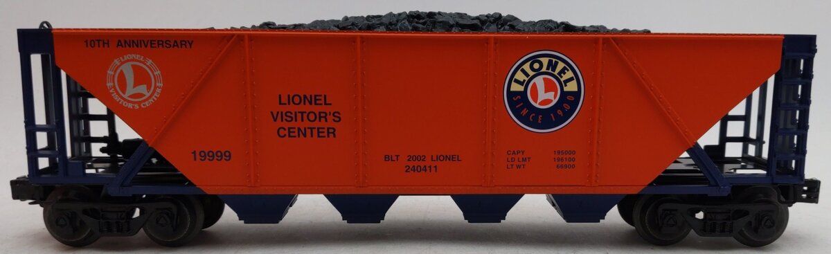 Lionel 6-19999 O Gauge Visitors Center 4-Bay Hopper #240411 EX/Box