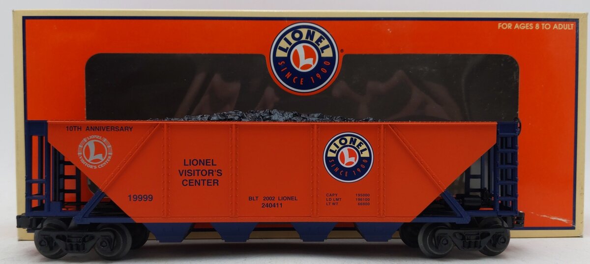 Lionel 6-19999 O Gauge Visitors Center 4-Bay Hopper #240411 EX/Box