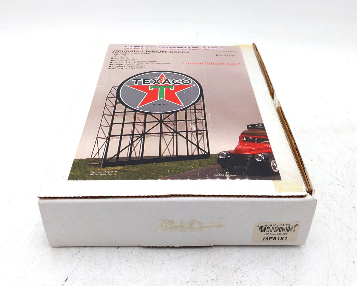 Miller Engineering 5181 HO/O Texaco Animated Neon Series Billboard LN/Box