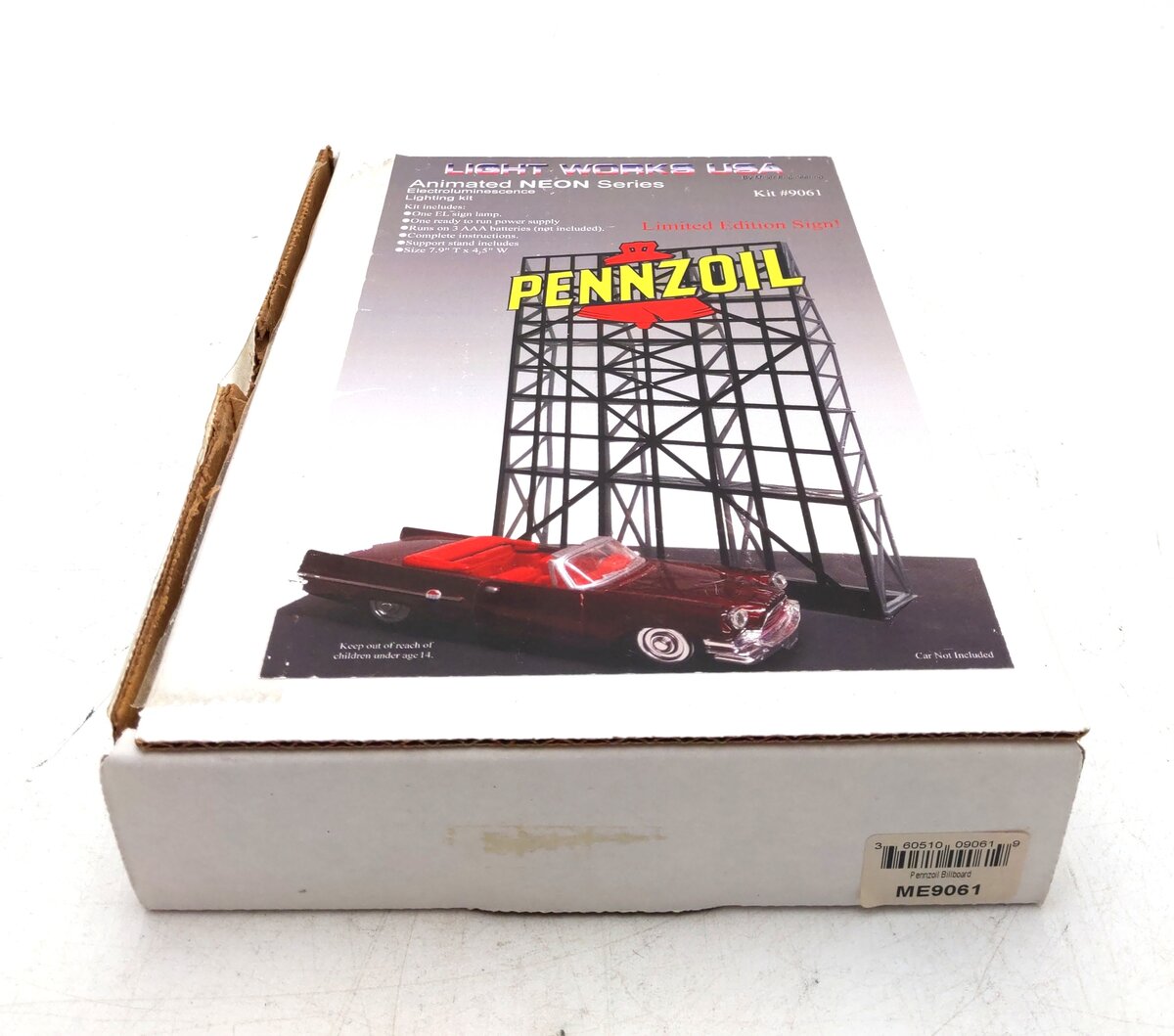 Miller Engineering 9061 HO/O Pennzoil Animated Neon Billboard VG/Box