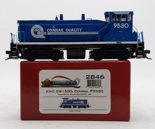 Broadway Limited 2846 HO Conrail EMD SW1500 with Sound& DCC Paragon2™ #9530 EX/Box