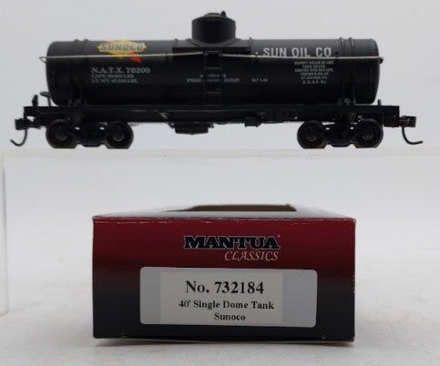 Mantua 732184 HO Sunoco 40' Single Dome Tank Car #78200 LN/Box