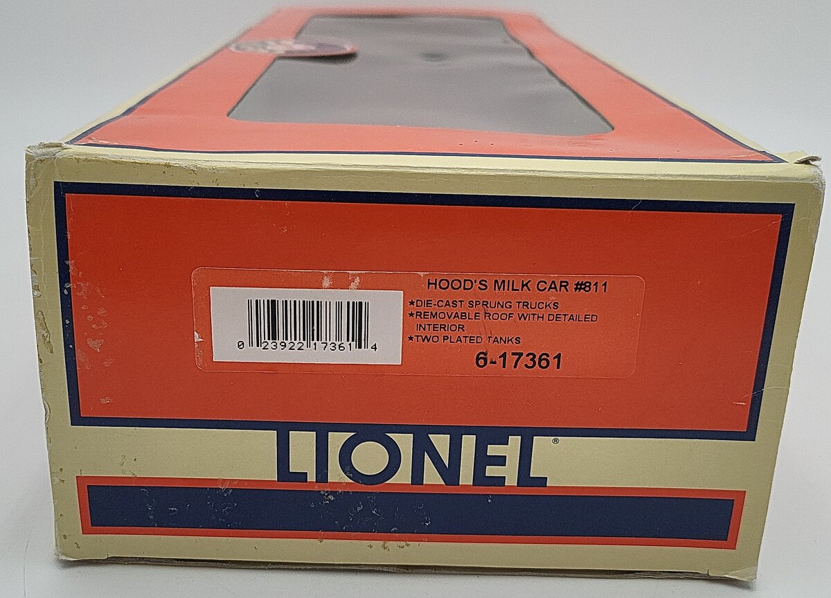 Lionel 6-17361 O Gauge Hood's Woodside Billboard Milk Car #811 EX/Box