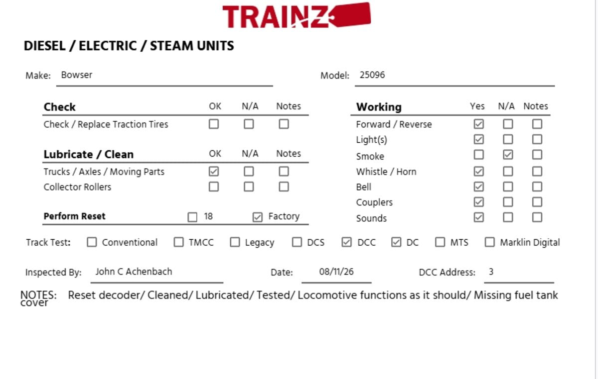 Bowser 25096 HO Scale Erie Lackawanna AS-16 Diesel Locomotive with Sound #1115 EX/Box