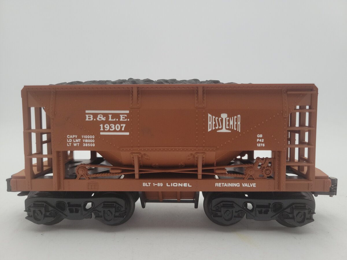 Lionel 6-19307 O Gauge Bessemer & Lake Erie Ore Car with Ore Load EX