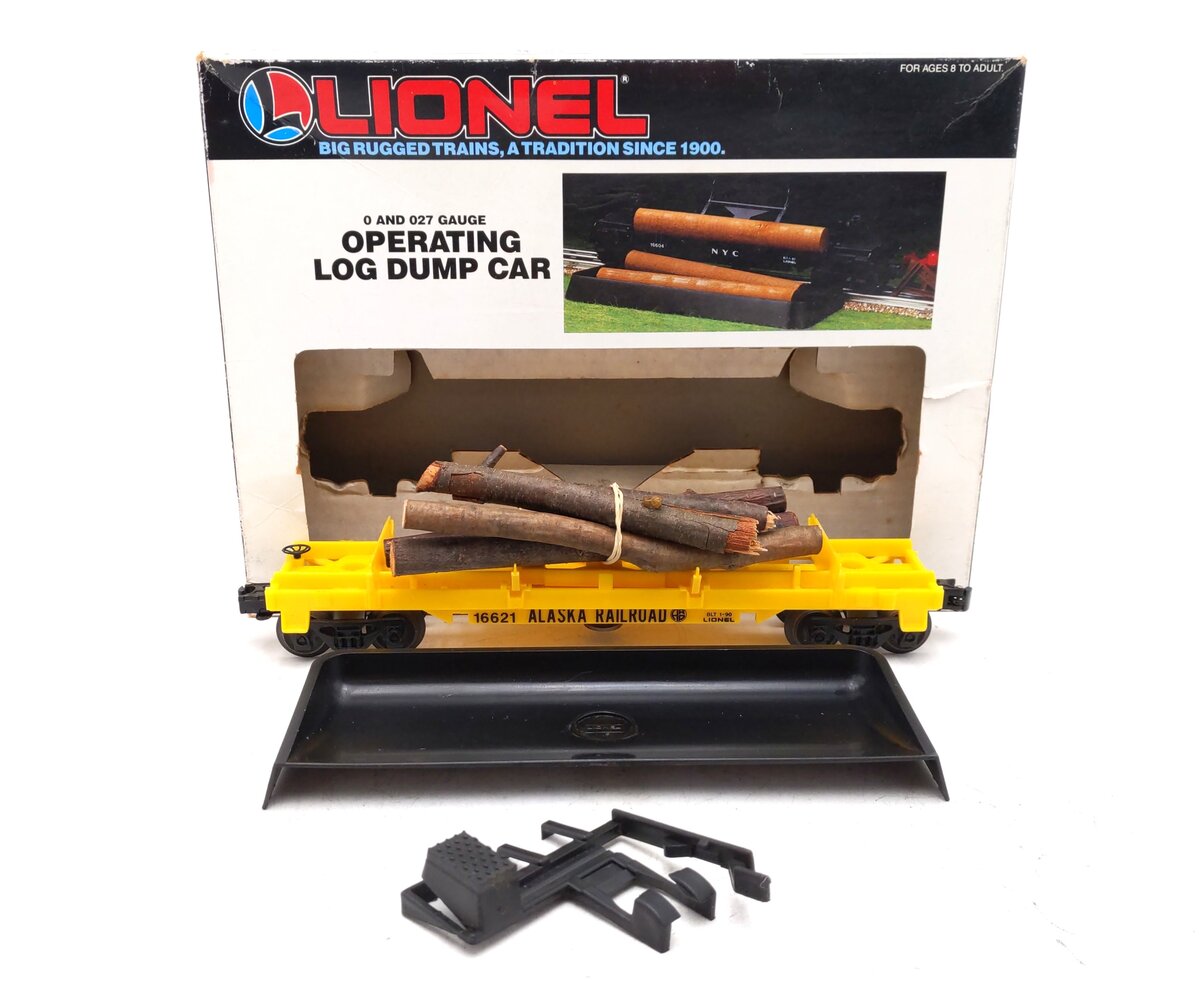 Lionel 6-16621 O Gauge Alaska Operating Log Dump Car EX/Box