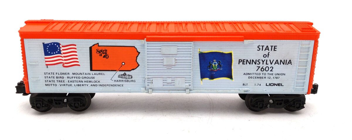 Lionel 6-7602 O Gauge Spirit of 76 State of Pennsylvania Boxcar #7602 EX/Box