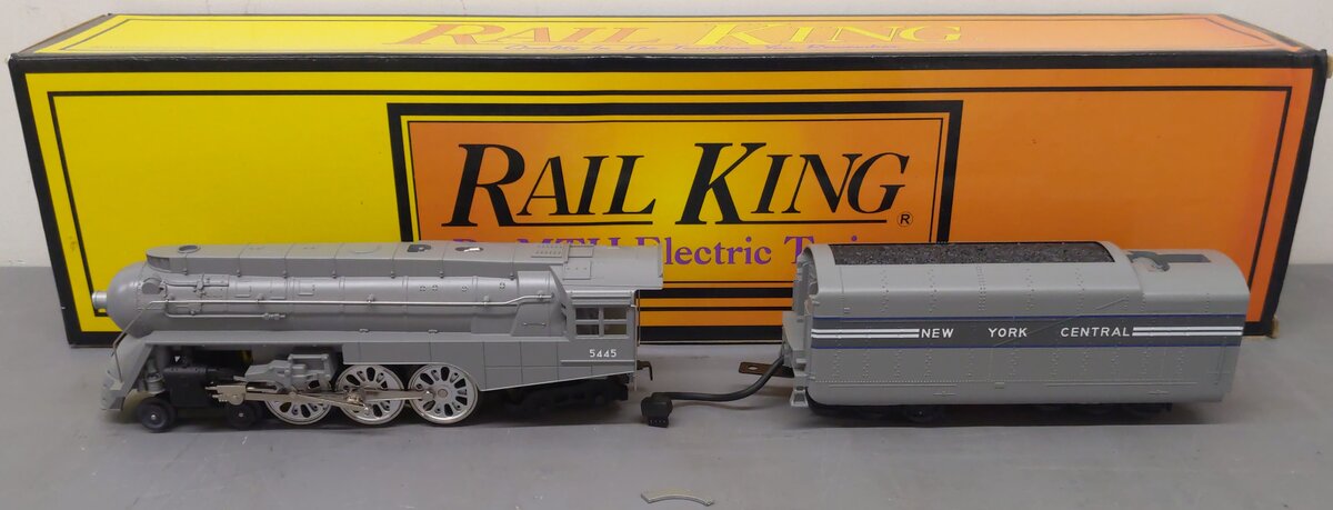 MTH 30-1113-1 O NYC 4-6-4 Dreyfuss Hudson Steam Locomotive & Tender #5445 w/PS1 VG/Box