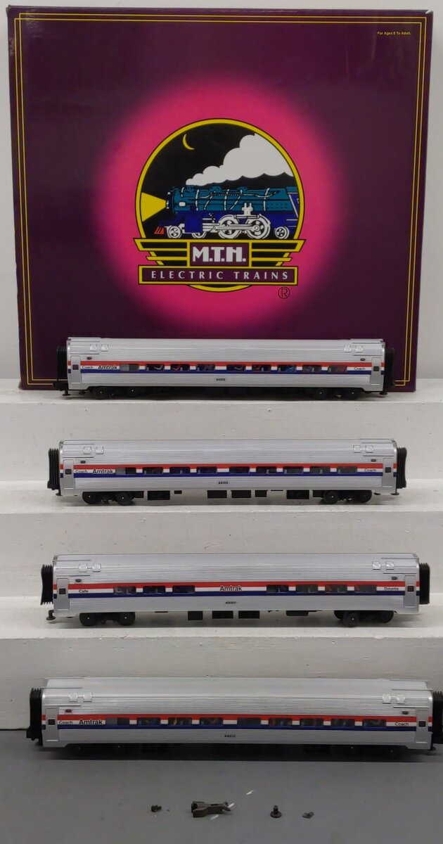 MTH 20-6519 O Amtrak Amfleet Passenger Car Set (Set of 4)/Box