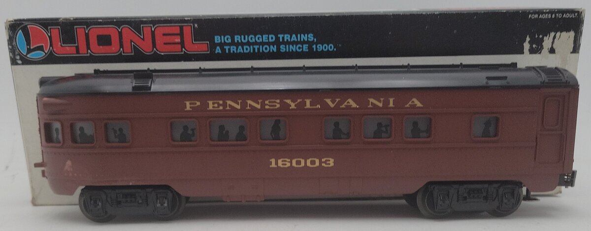 Lionel 6-16003 O Gauge Pennsylvania Tuscan Observation Car VG/Box
